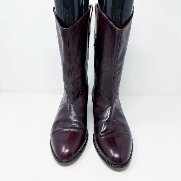 Vintage Avventura Mahogany Brown Leather Mid-Calf Boots Men's Size 9.5 Pull On - Picture 2 of 10